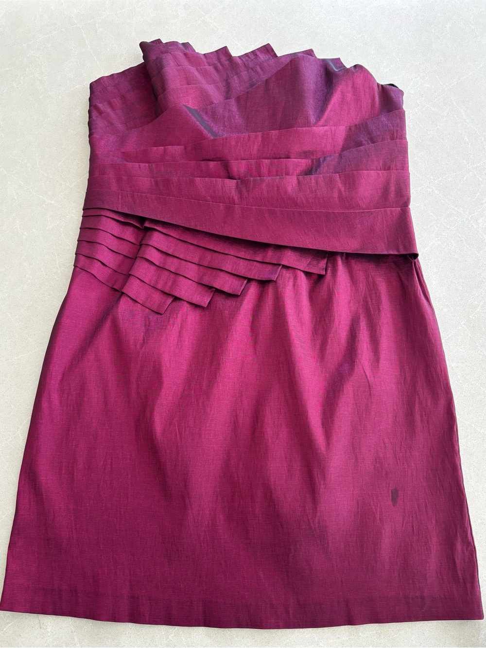 Samantha Collection Made in USA Strapless Pleated Cocktail Dress Magenta Size XL